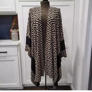Joseph A Brand Geometric Duster Cardigan Long Sweater Woman Size O/S